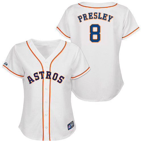 Alex Presley #8 mlb Jersey-Houston Astros Women's Authentic Home White Cool Base Baseball Jersey